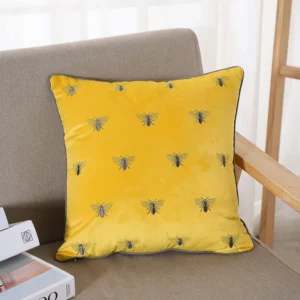 Embroidered Bee Pillow