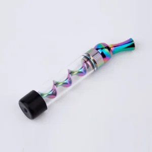 Portable Easy-To-Clean Twisted Glass Blunt Pipe