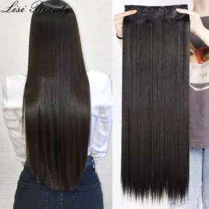 Synthetic 5 Clip-In Hair Extensions | Long Straight Hairstyle Hairpiece