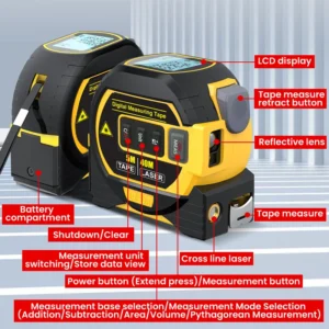 3 in 1 Infrared Laser Tape Measure