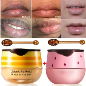 2 Pcs Bee Balm Honey Pot Moisturizing Lip Mask