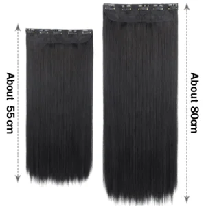 Synthetic 5 Clip-In Hair Extensions | Long Straight Hairstyle Hairpiece