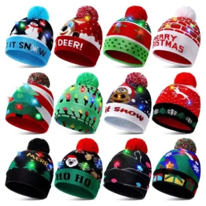 LED Christmas Light Accessories Knitted Hat