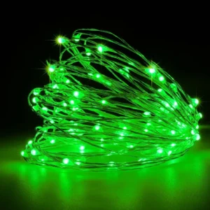 Dimmable 11m/21m Solar Green Christmas Outdoor Lights