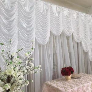 H 5 ft x W 12 ft Curtain for Wedding Decoration