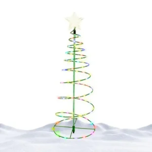 Solar Stake Spiral outdoor Christmas Trees Lights