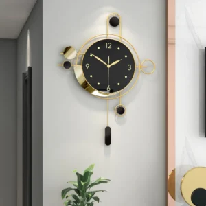 Golden Art Deco Wall Clock