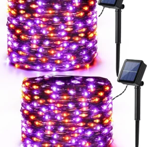 2pcs Orange and Purple LED Lights for Halloween