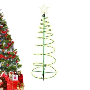 Solar Stake Spiral outdoor Christmas Trees Lights