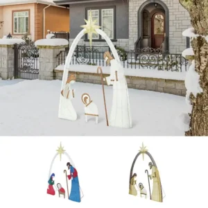 5 ft Nativity Lighting Christmas Scene Outdoor Decorations with LED