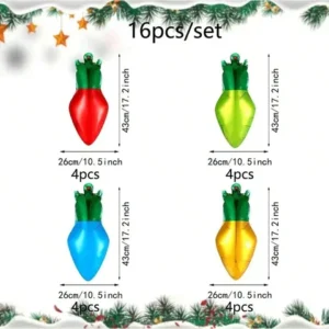 16PCs 17 inch Christmas Colored Light Bulbs