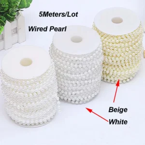 5M Craft Square Imitation Pearl Roll Beads