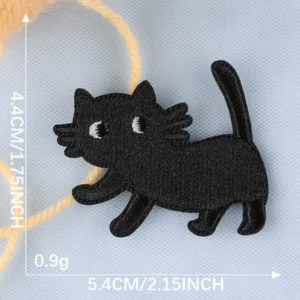 Cartoon Black Cat Patches for Clothing Accessories