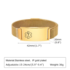 Magnetic Breast Cancer Lymphedema Medical Alert Bracelet