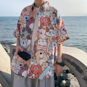 TPJB New Kawaii Cat Button-Up Shirt