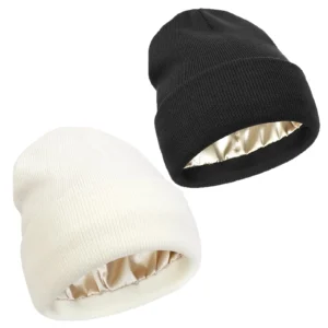 Unisex Satin Lined Slouchy Beanie