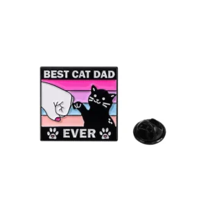 Cute Colorful Cartoon Black Cat Enamel Pin