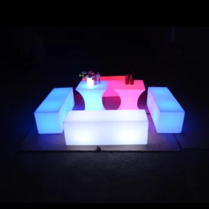 Illuminated Plastic LED Cube Seating Chairs