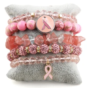 Fashion Breast Cancer Beaded Bracelets